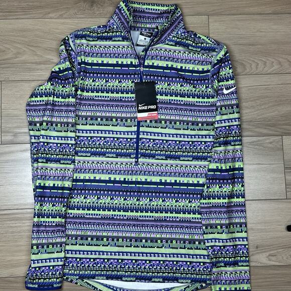 Nike Pro woman size L Competition‎ Baselayer Stay Warm Half Zip Pullover - Picture 1 of 6